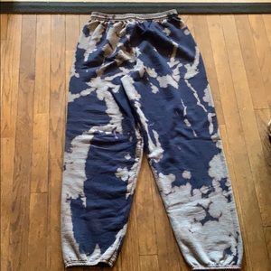 Navy Bleach Dyed Sweatpants